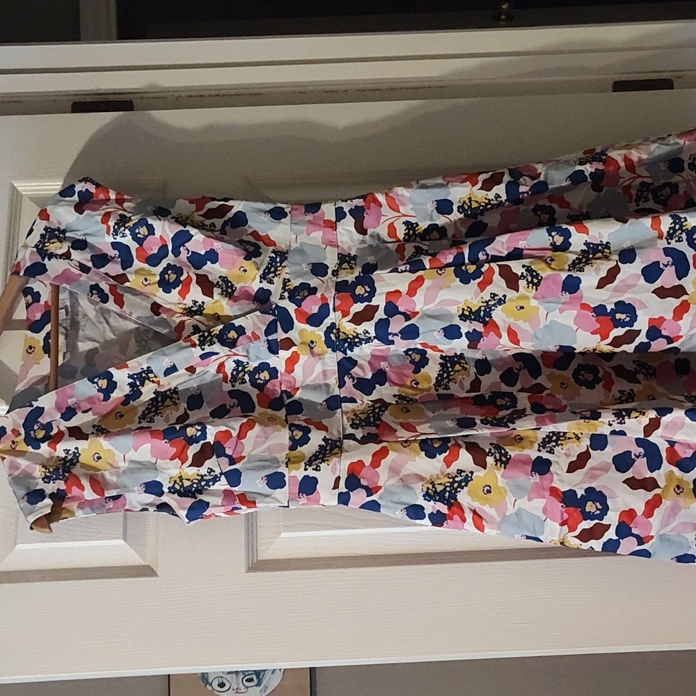 Boden Clemmie fit flare cotton peonies floral dress 8 r